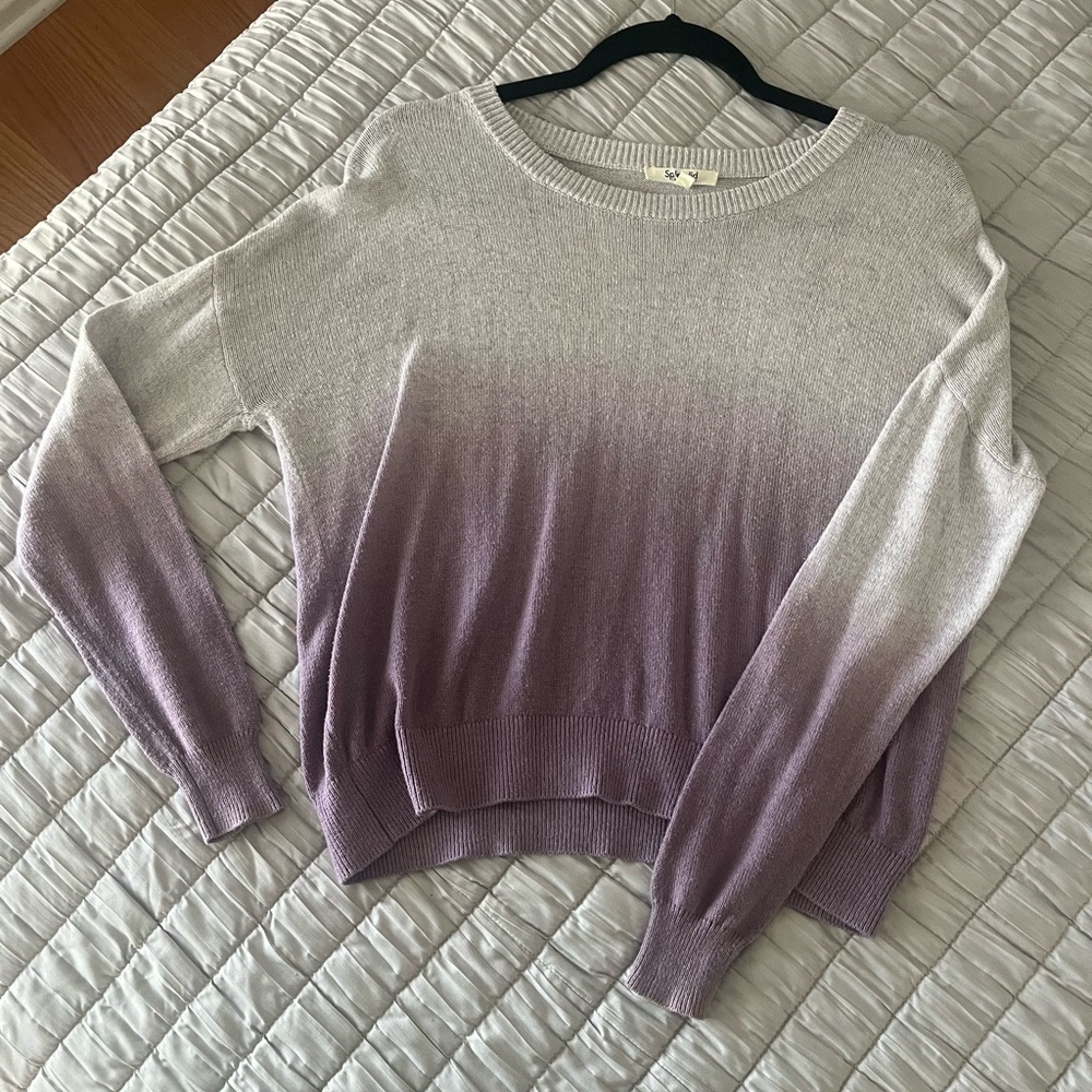 Splendid Purple Crew Neck Sweater Cozy Knit